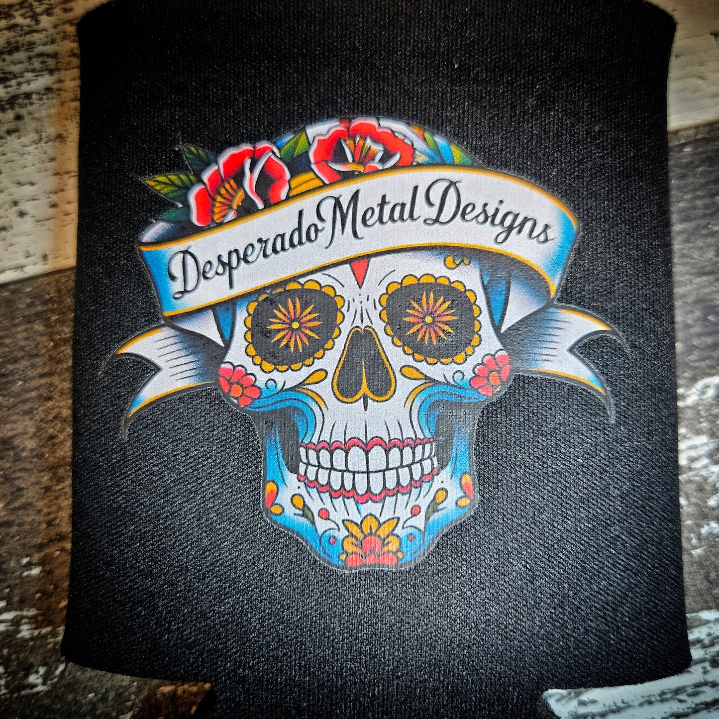 Floral Sugar Skull Koozie